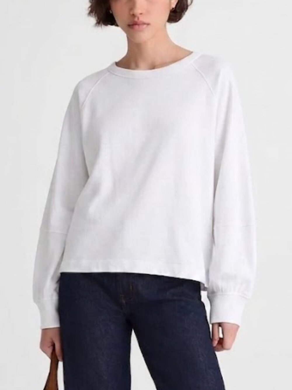Madewell Relaxed Heavyweight Cotton Long Sleeve Raglan Top White Size XXS NWT